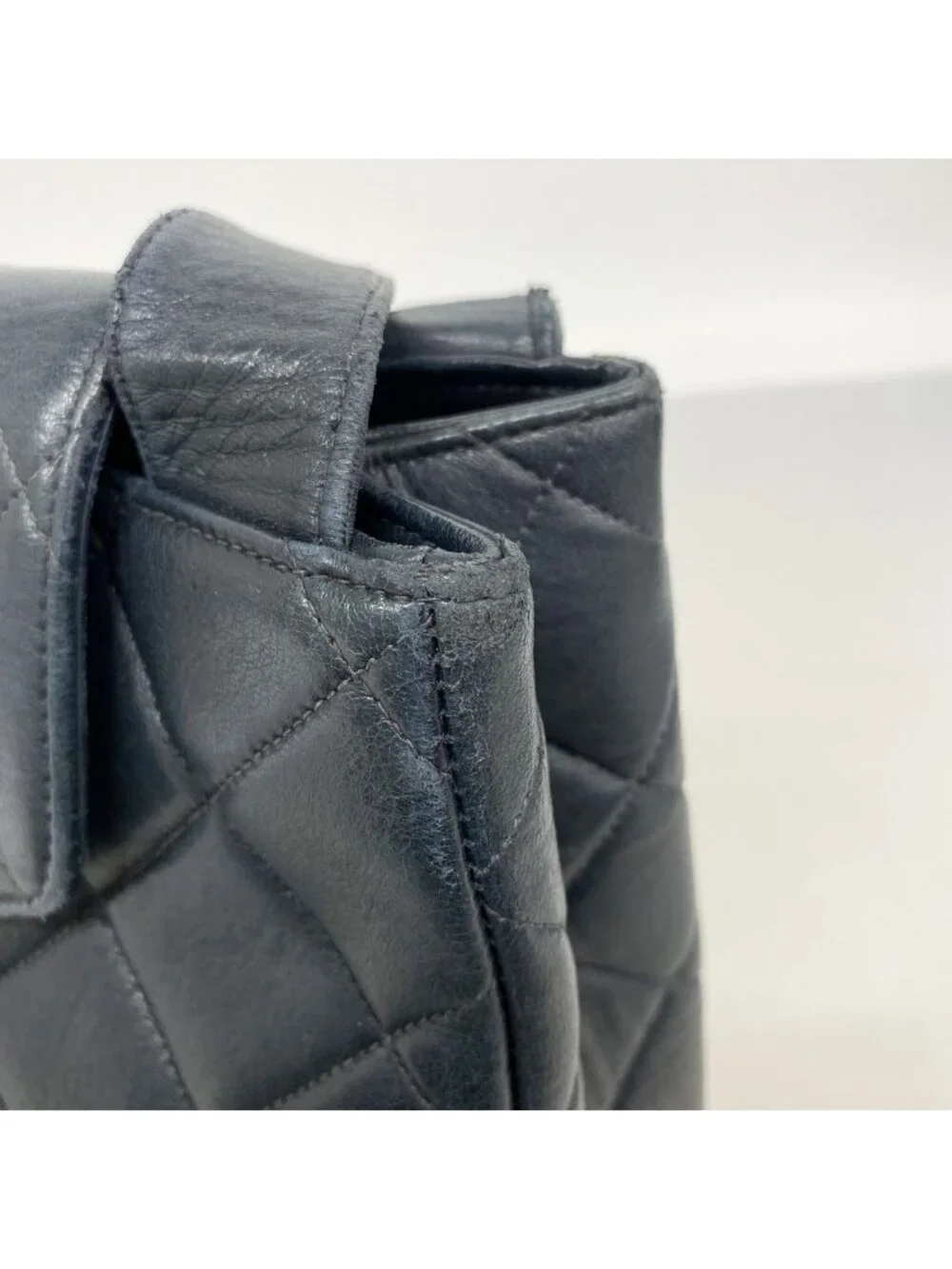 Chanel Handbag Quilted Lambskin Black Gold